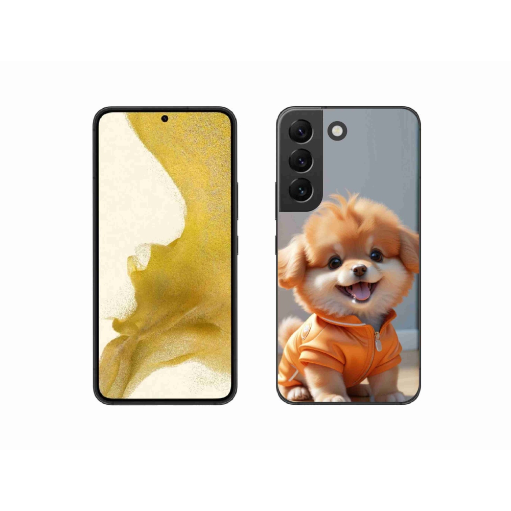 Zselés borítás mmCase Samsung Galaxy S22 5G - aranyos pomerániai pulóverben