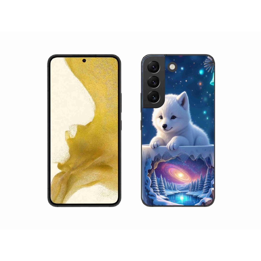 Gél borítás mmCase Samsung Galaxy S22 5G - Karácsonyi kölyökkutya