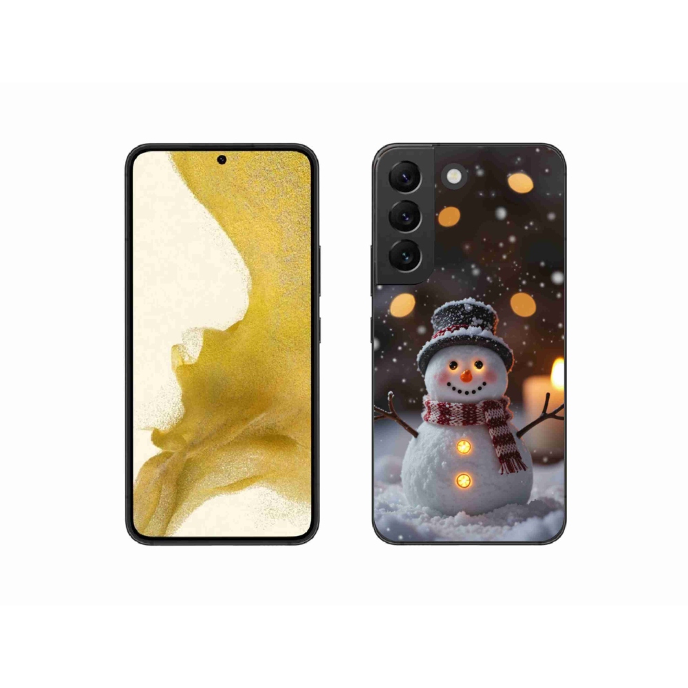 Gél borító mmCase Samsung Galaxy S22 5G - vidám hóemberhez