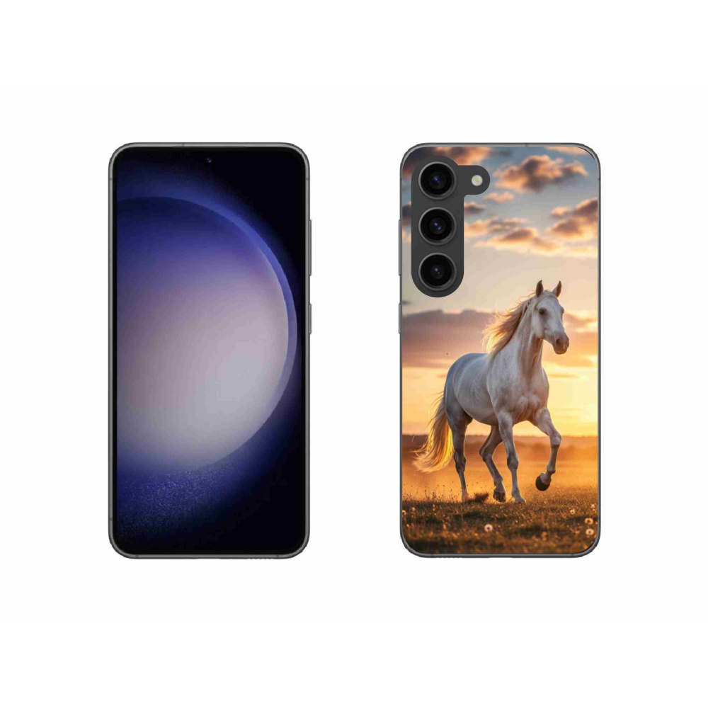 Gél borítás mmCase Samsung Galaxy S23 5G - futó fehér ló 2
