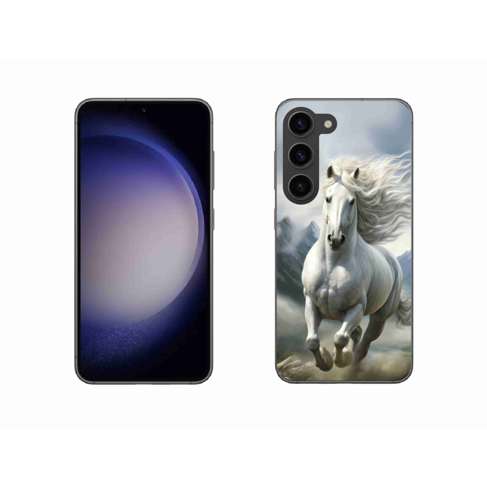 Gél borító mmCase Samsung Galaxy S23 5G - futó fehér ló 3