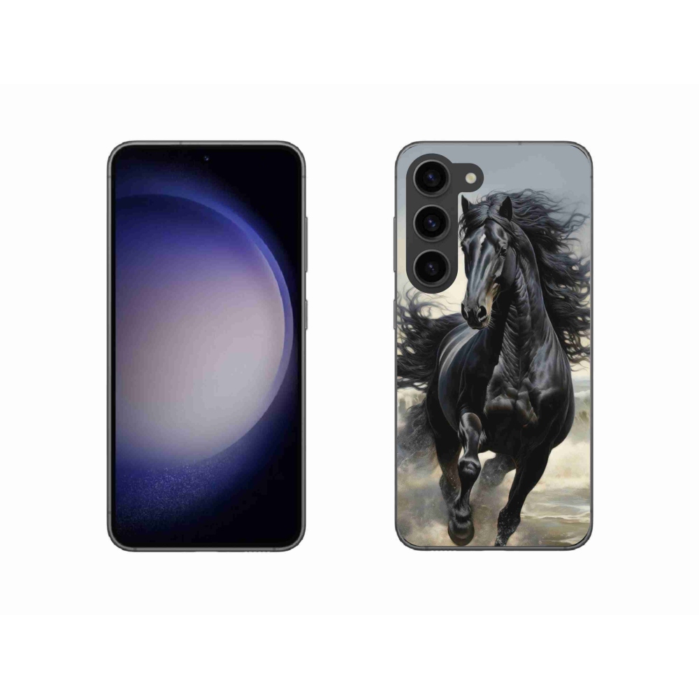 Gél borítás mmCase Samsung Galaxy S23 5G - fekete futó ló