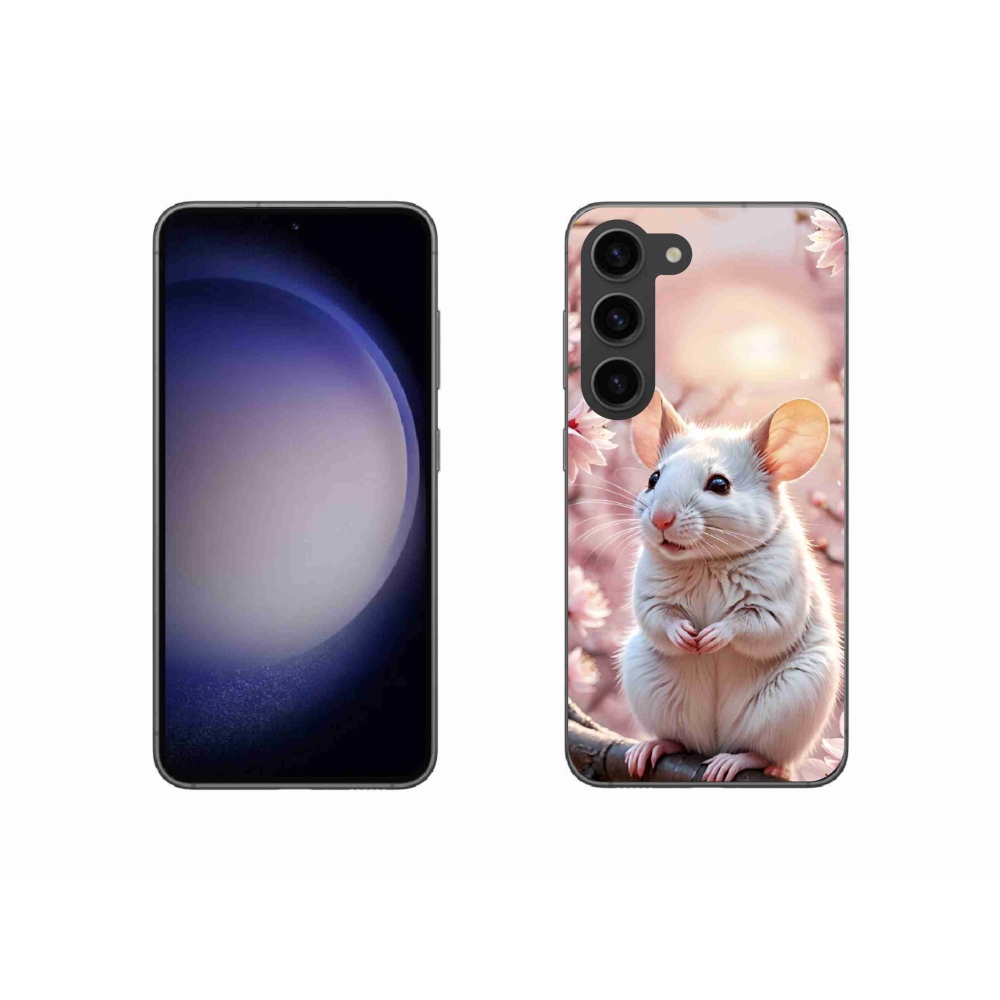 Zselés borítás mmCase Samsung Galaxy S23 5G - fehér egér az ágon