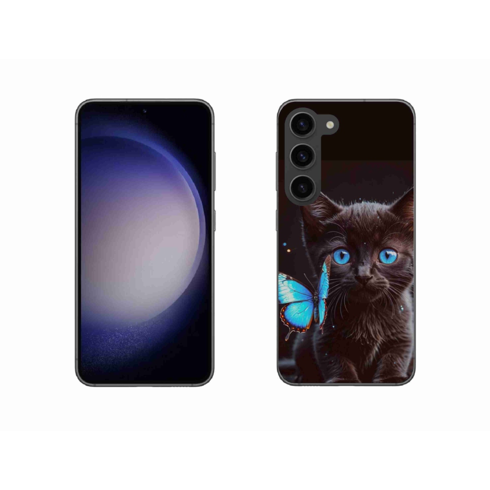 Zselés borítás mmCase Samsung Galaxy S23 5G - fekete cica 3