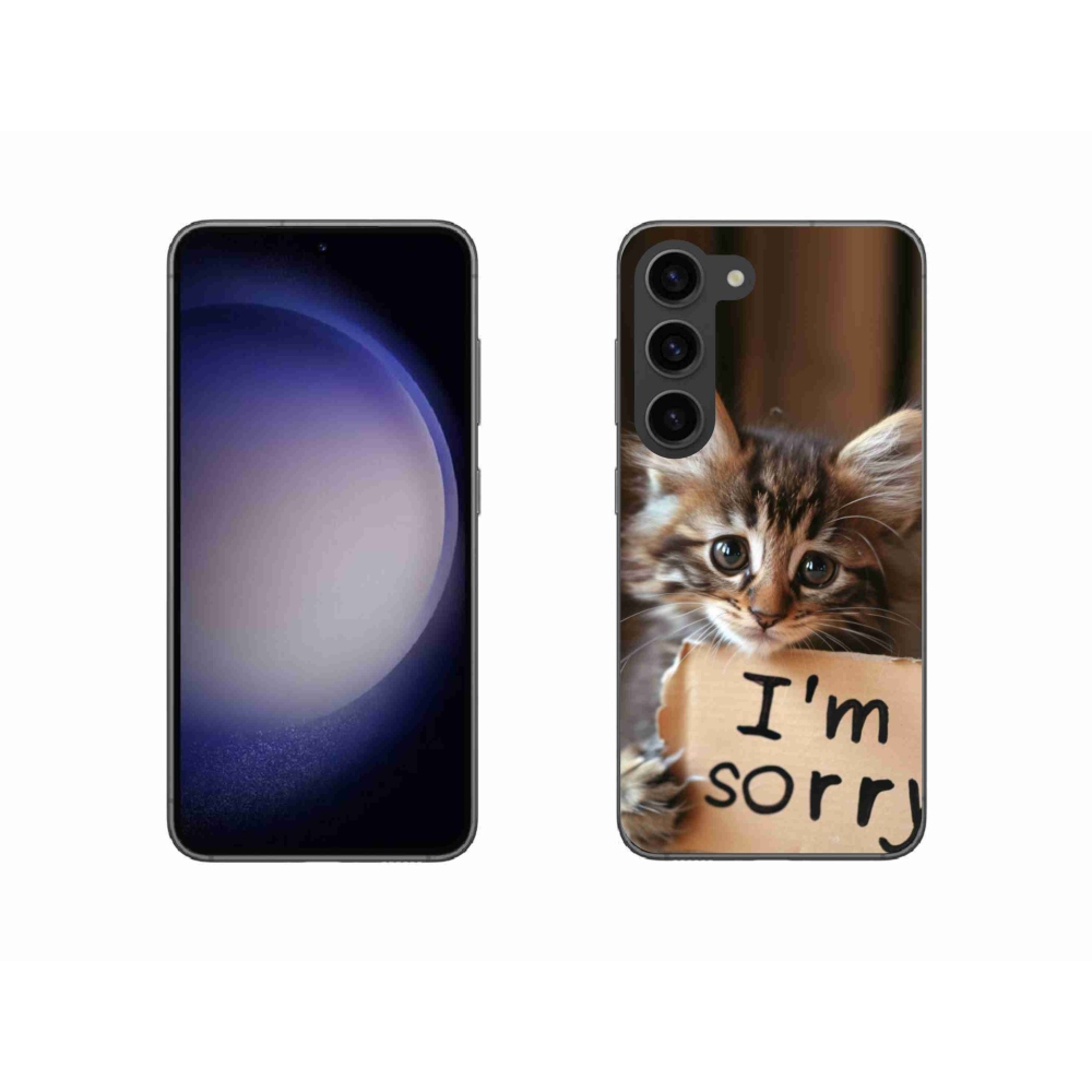 Gél borítás mmCase Samsung Galaxy S23 5G - macska bocsánatkérés