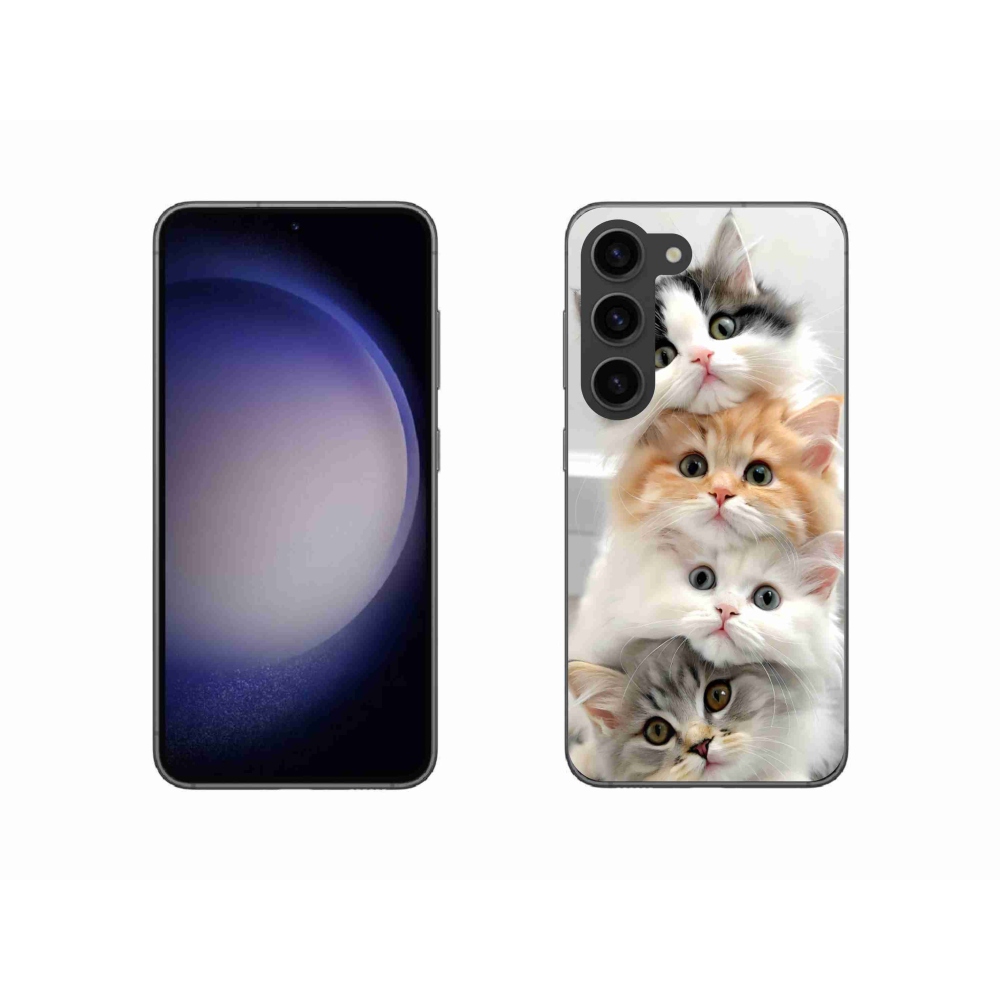 Zselés borítás mmCase Samsung Galaxy S23 5G - macska csokorhoz