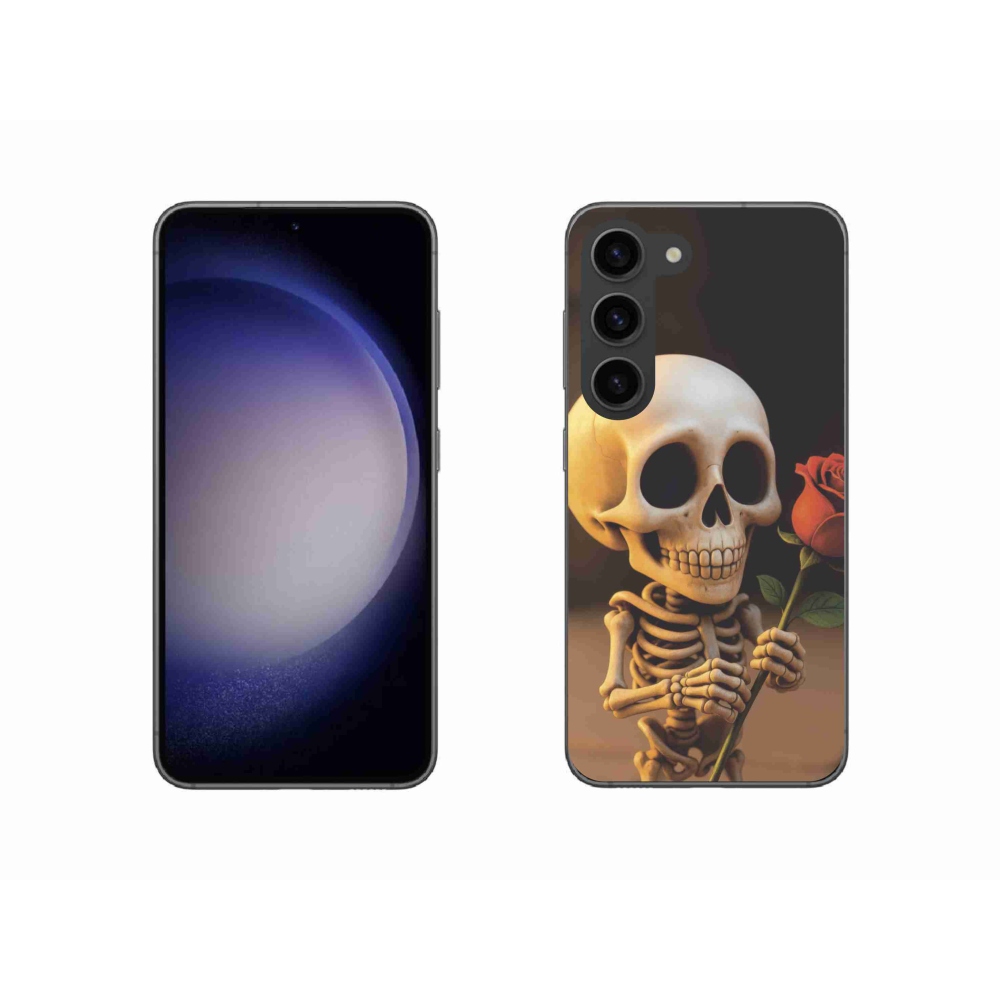 Gél borító mmCase Samsung Galaxy S23 5G - csontváz rózsával mmCase Samsung Galaxy S23 5G - csontváz rózsával