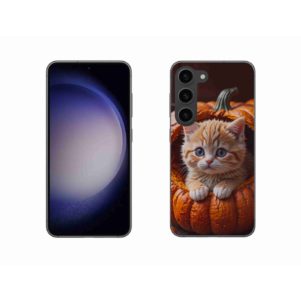 Gél borítás mmCase Samsung Galaxy S23 5G - cica és tök 2