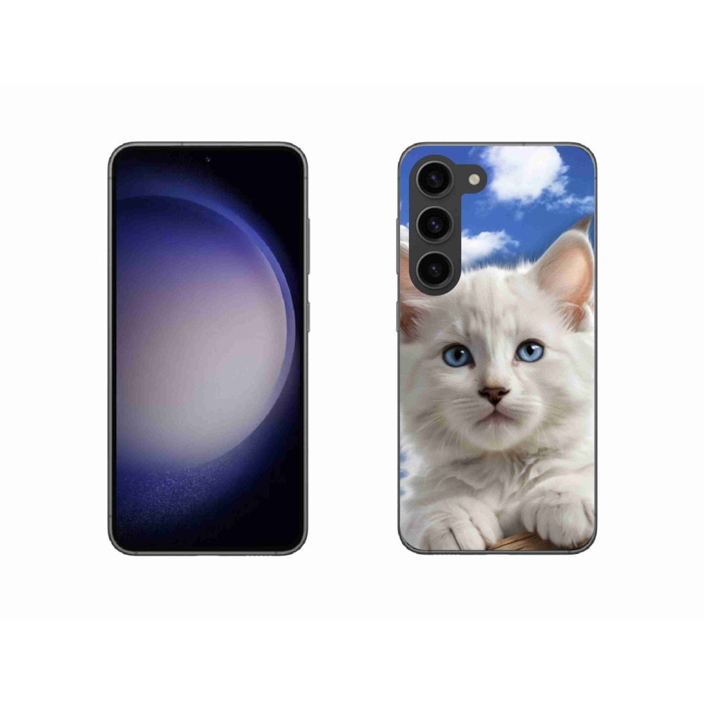 Gél borító mmCase Samsung Galaxy S23 5G - cica és felhők - Samsung Galaxy S23 5G számára