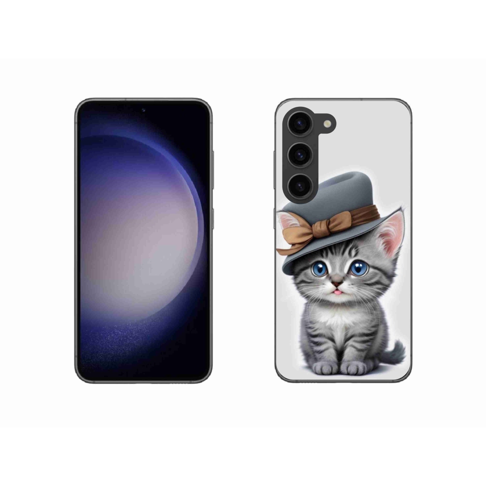 Gél borítás mmCase Samsung Galaxy S23 5G - cica sapkával