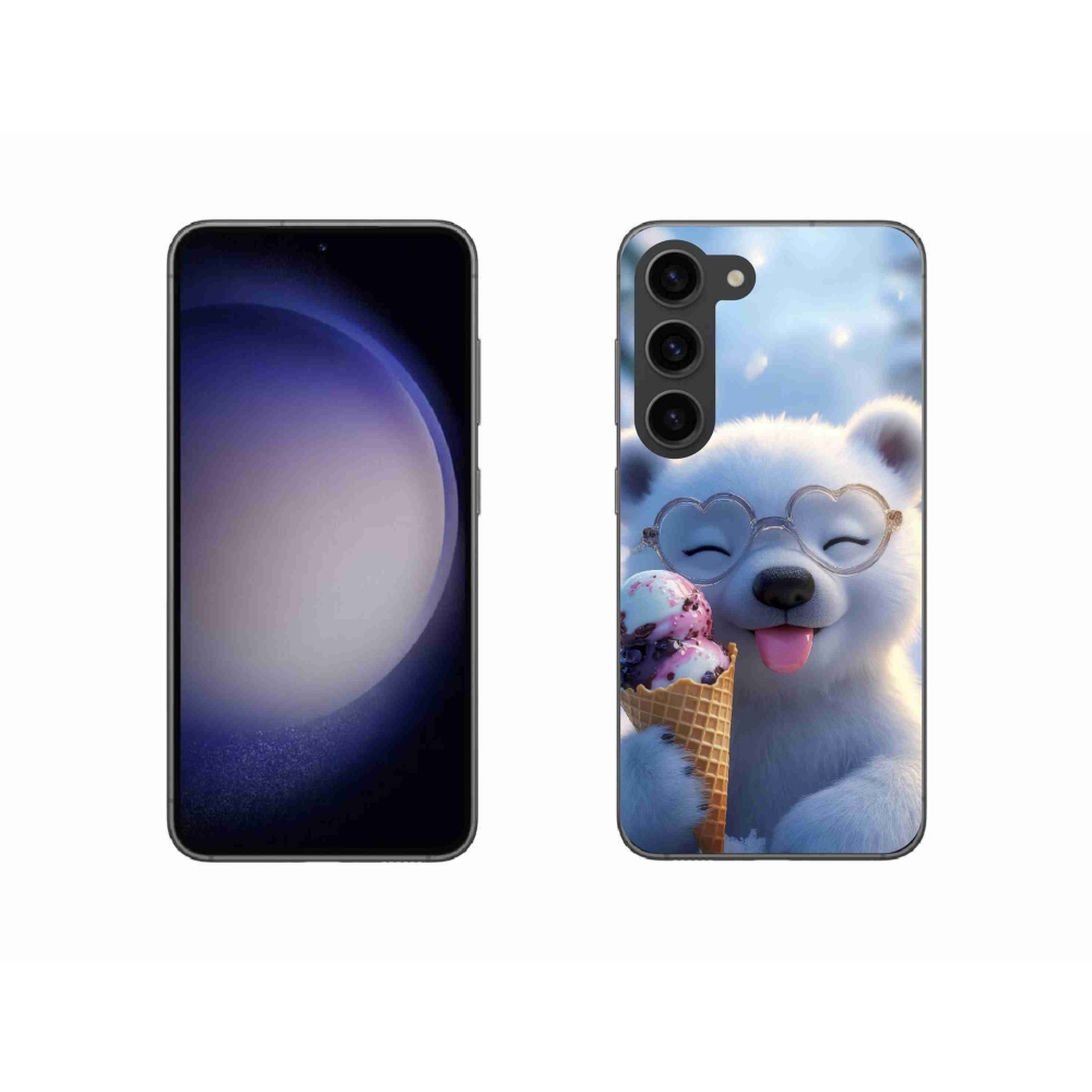 Zselés borítás mmCase Samsung Galaxy S23 5G készülékhez - mackó fagylalttal