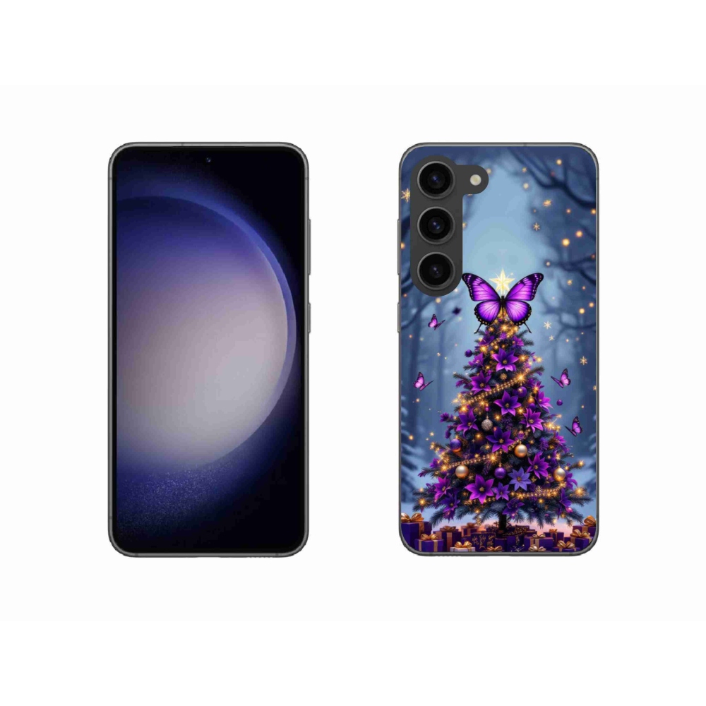 Gél borítás mmCase Samsung Galaxy S23 5G - pillangó karácsonyfa