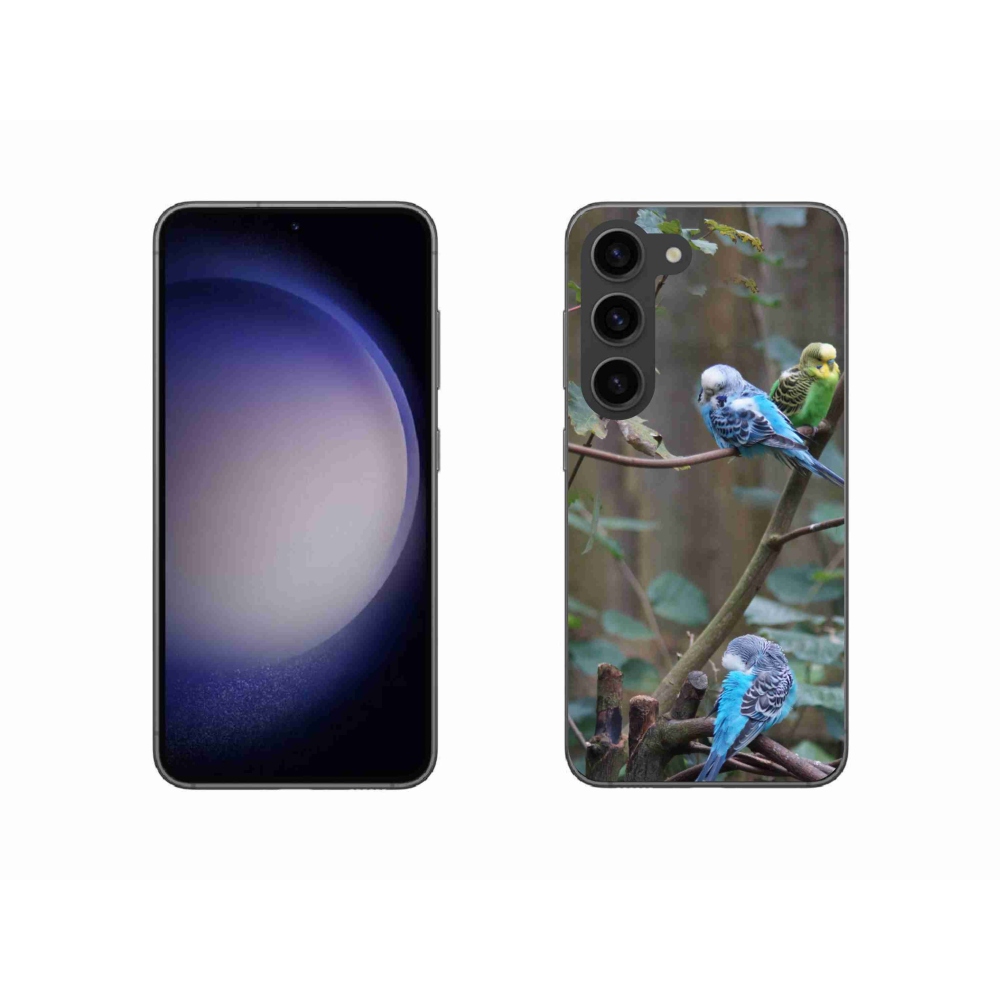 Zselés borító mmCase Samsung Galaxy S23 5G - papagájok az ágon