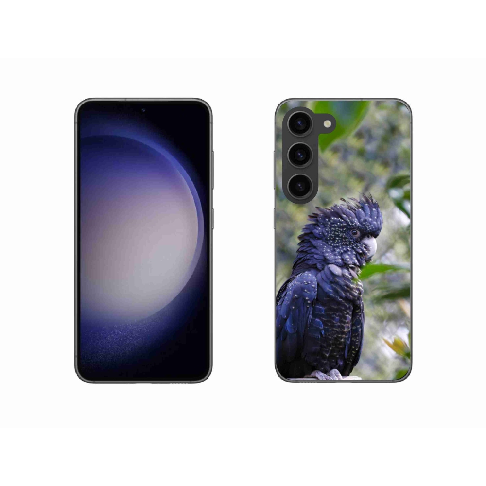 Zselés borítás mmCase Samsung Galaxy S23 5G - papagáj kakadu fekete