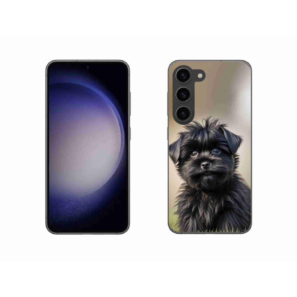 Gél borítás mmCase Samsung Galaxy S23 5G - aranyos fekete kutya