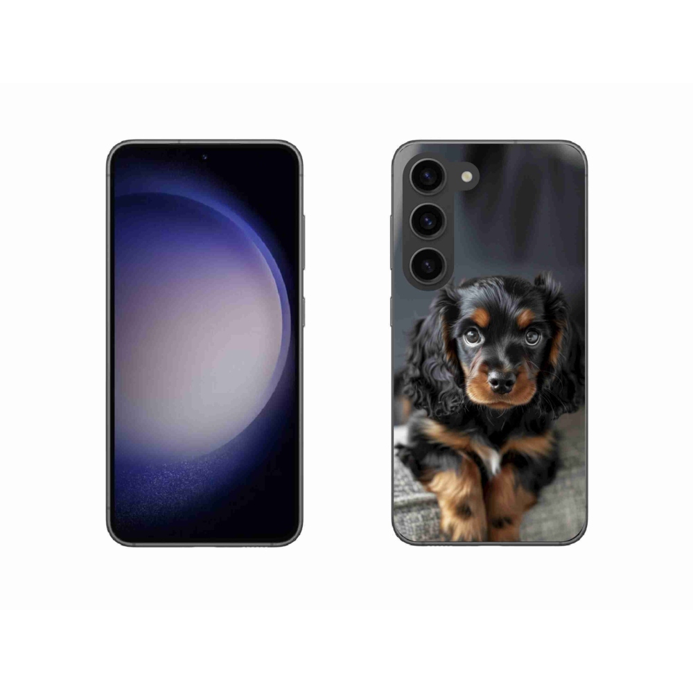 Gél borítás mmCase Samsung Galaxy S23 5G - aranyos hosszú szőrű tacskóhoz