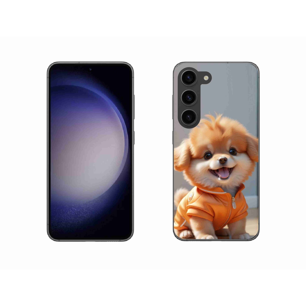 Zselés borítás mmCase Samsung Galaxy S23 5G - aranyos pomerániai pulóverben