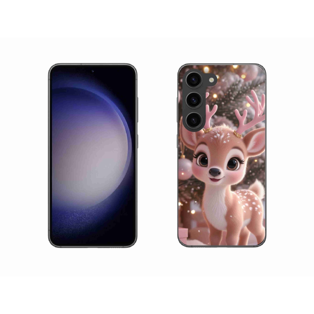 Zselés borítás mmCase Samsung Galaxy S23 5G - aranyos rénszarvashoz