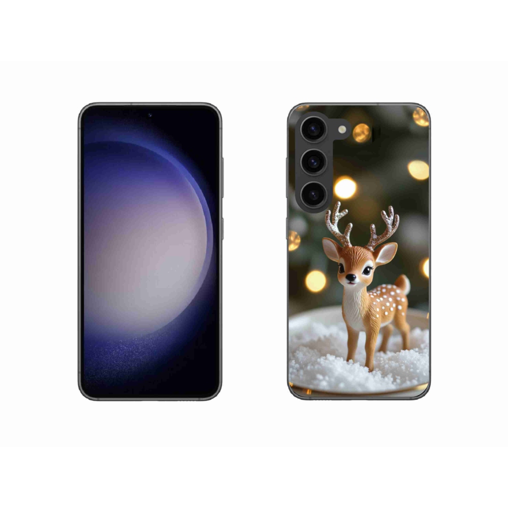 Gél borító mmCase Samsung Galaxy S23 5G - aranyos karácsonyi szarvasok
