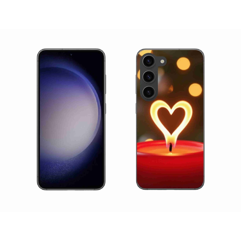 Zselés borítás mmCase Samsung Galaxy S23 5G - láng szíve Samsung Galaxy S23 5G-hez