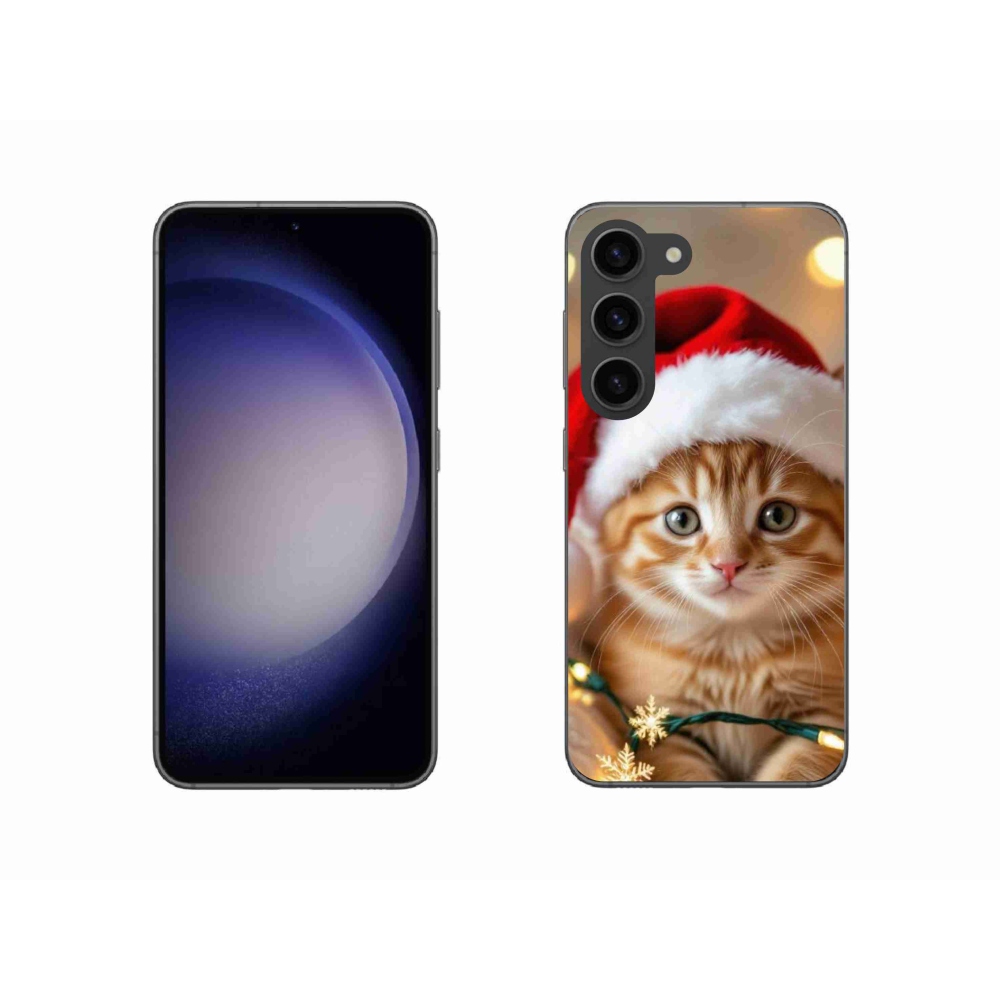 Gél borítás mmCase Samsung Galaxy S23 5G - Karácsonyi cica