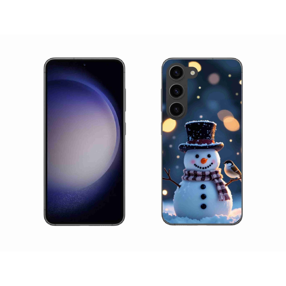 Gél borítás mmCase Samsung Galaxy S23 5G - karácsonyi hóemberhez