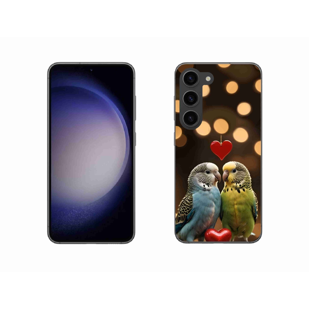 Gél borítás mmCase Samsung Galaxy S23 5G - szerelmes papagájok