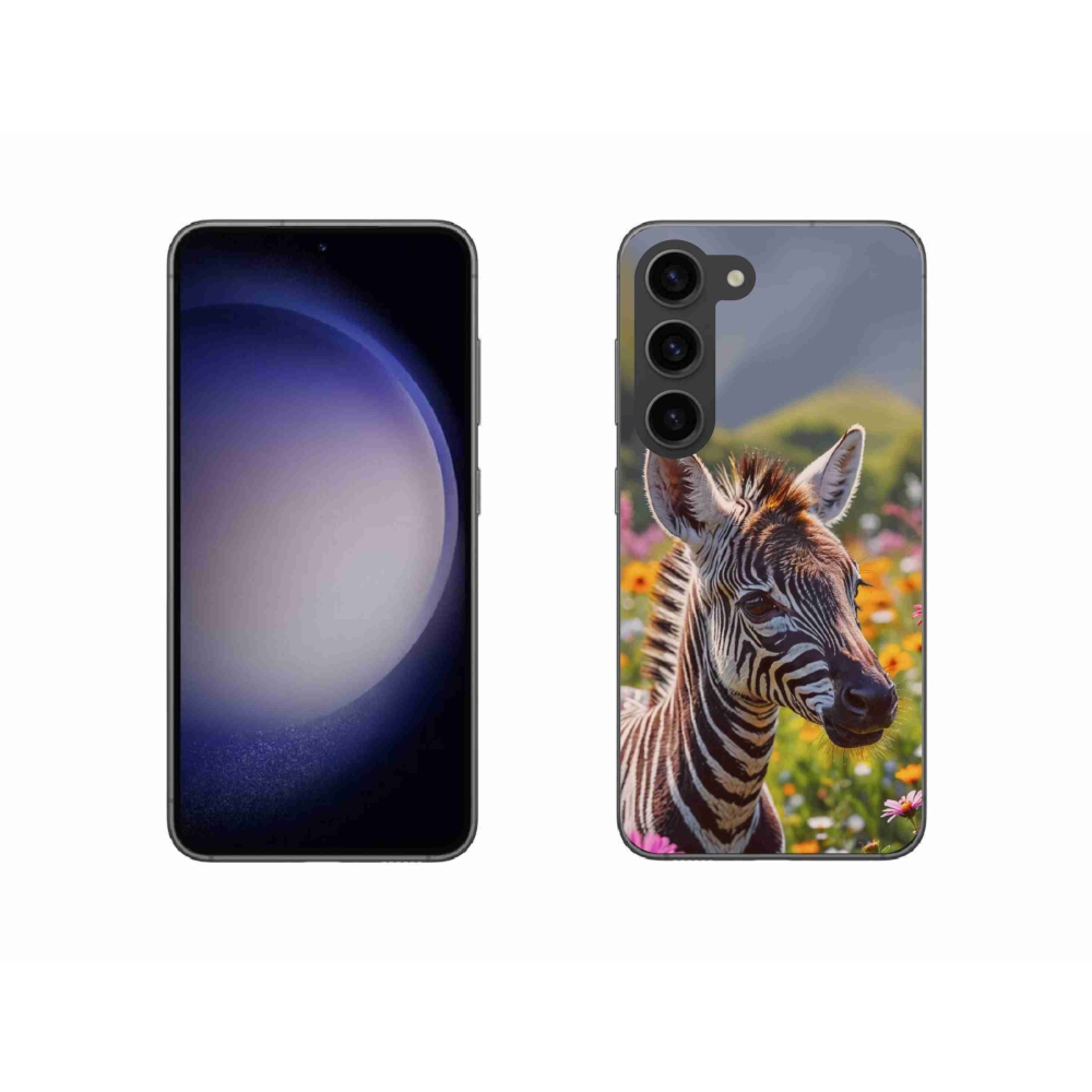 Zselés borítás mmCase Samsung Galaxy S23 5G - zebra a réten - Samsung Galaxy S23 5G számára