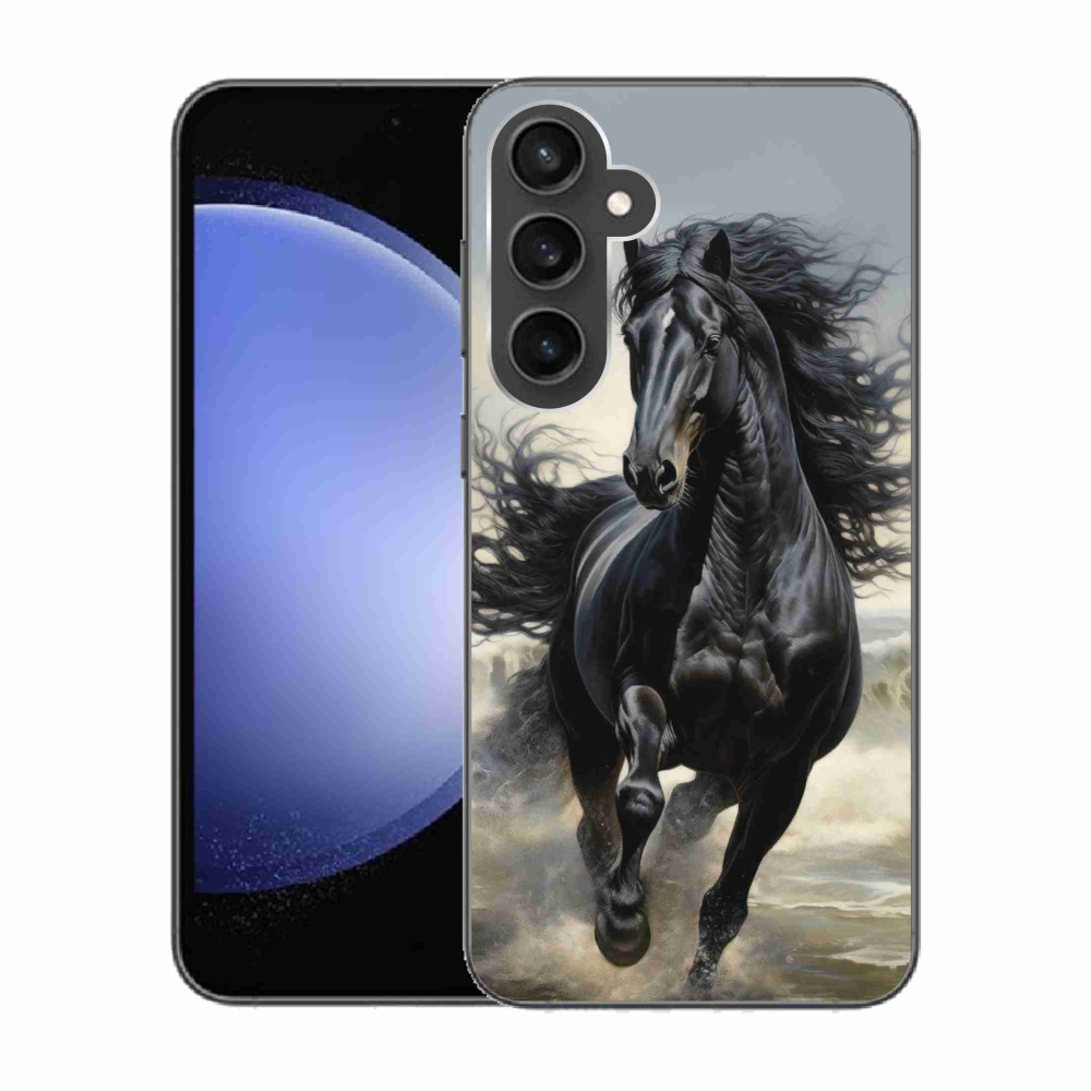 Gél borítás mmCase Samsung Galaxy S23 FE - fekete futó ló