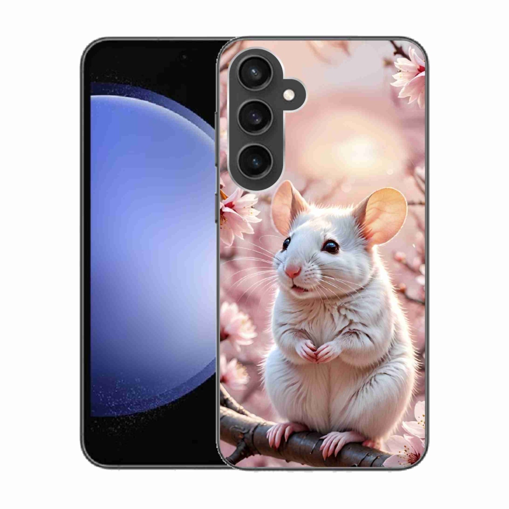 Zselés borítás mmCase Samsung Galaxy S23 FE - fehér egér az ágon