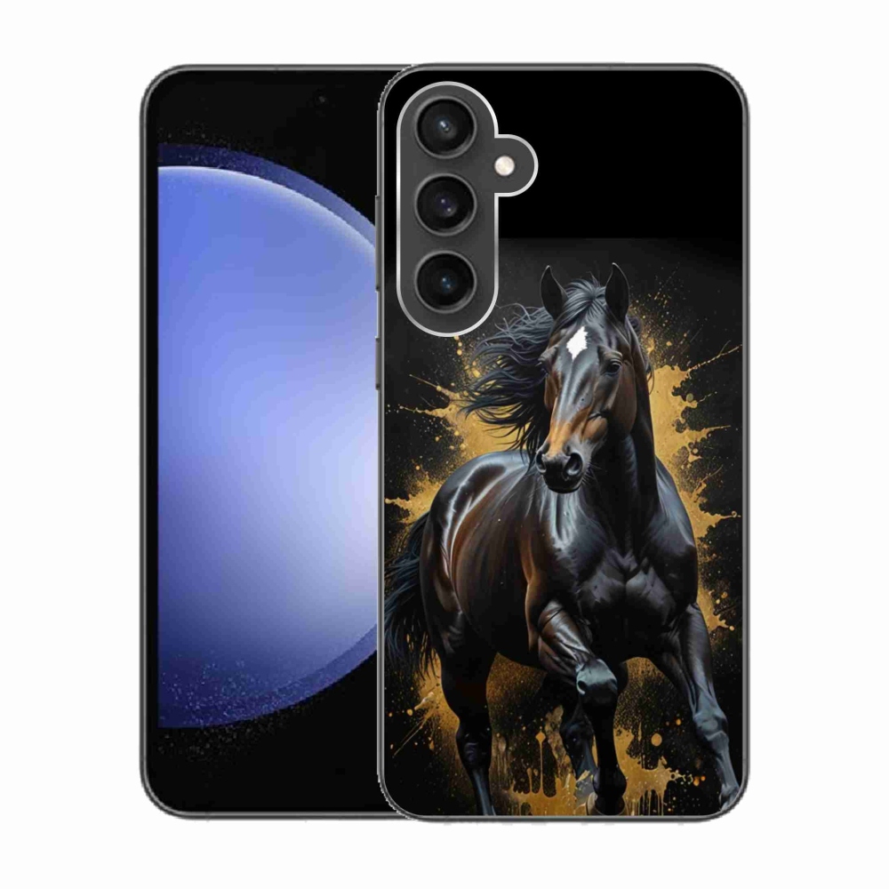 Zselés borítás mmCase Samsung Galaxy S23 FE készülékhez - elegáns fekete ménes