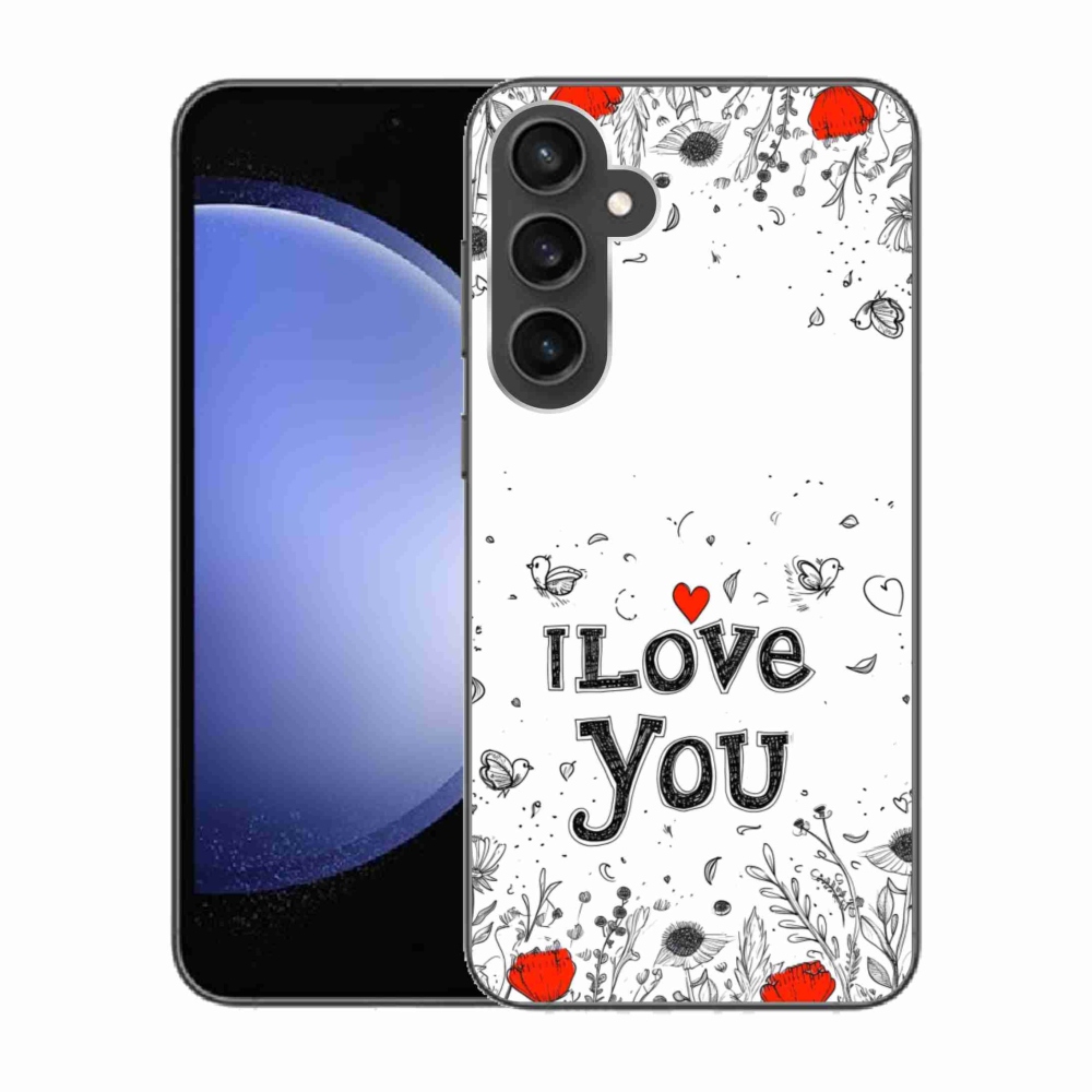 Gél borítás mmCase Samsung Galaxy S23 FE - I love you fehér háttérrel