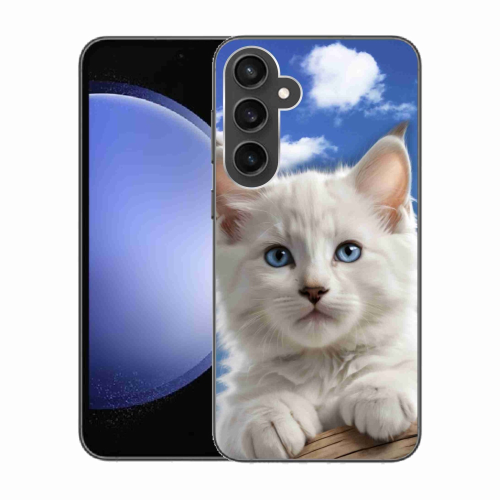 Gél borítás mmCase Samsung Galaxy S23 FE készülékhez - cica és felhők