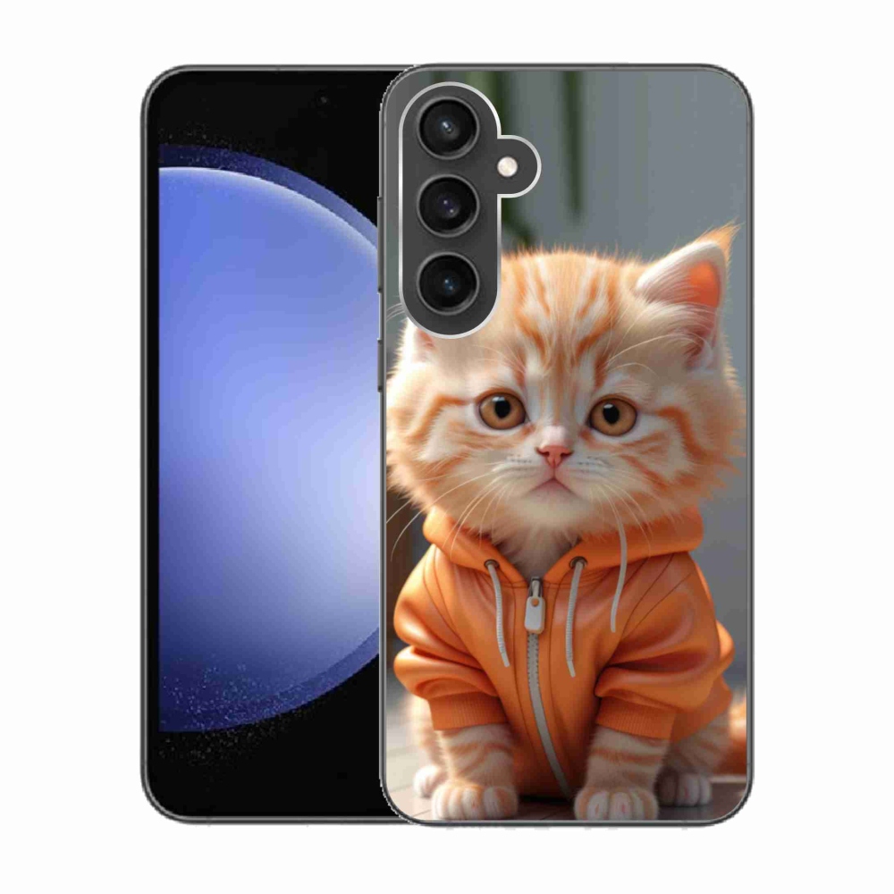 Gél borítás mmCase Samsung Galaxy S23 FE készülékhez - cica melegítőben