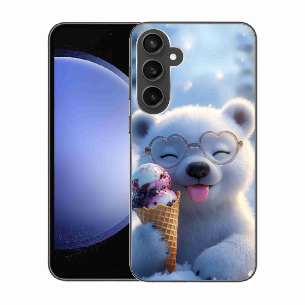 Zselés borítás mmCase Samsung Galaxy S23 FE készülékhez - mackó fagylalttal