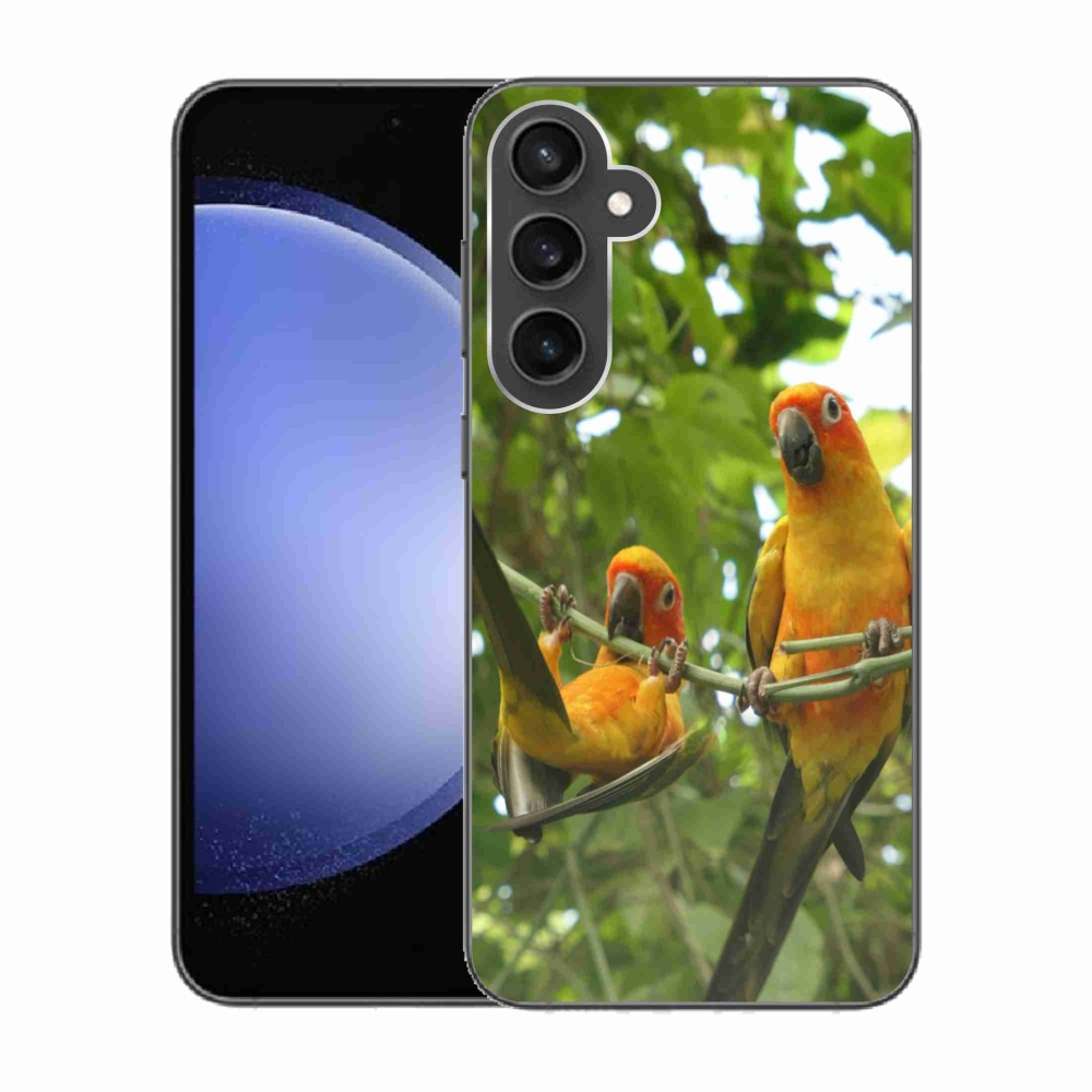 Gél borítás mmCase Samsung Galaxy S23 FE készülékhez - papagájok aratingy