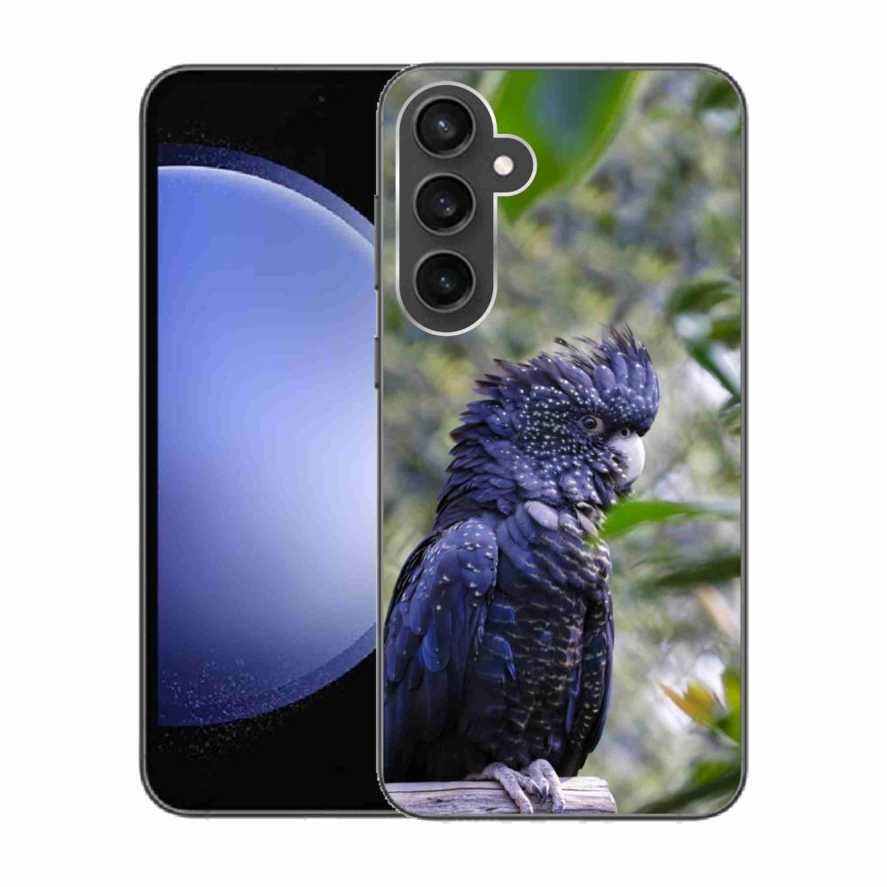 Gél borítás mmCase Samsung Galaxy S23 FE készülékhez - papagáj kakadu fekete