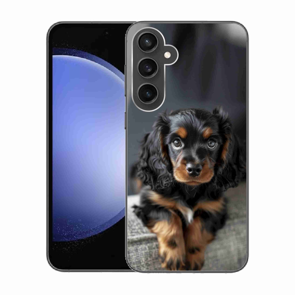 Gél borítás mmCase Samsung Galaxy S23 FE készülékhez - aranyos hosszúszőrű tacskó