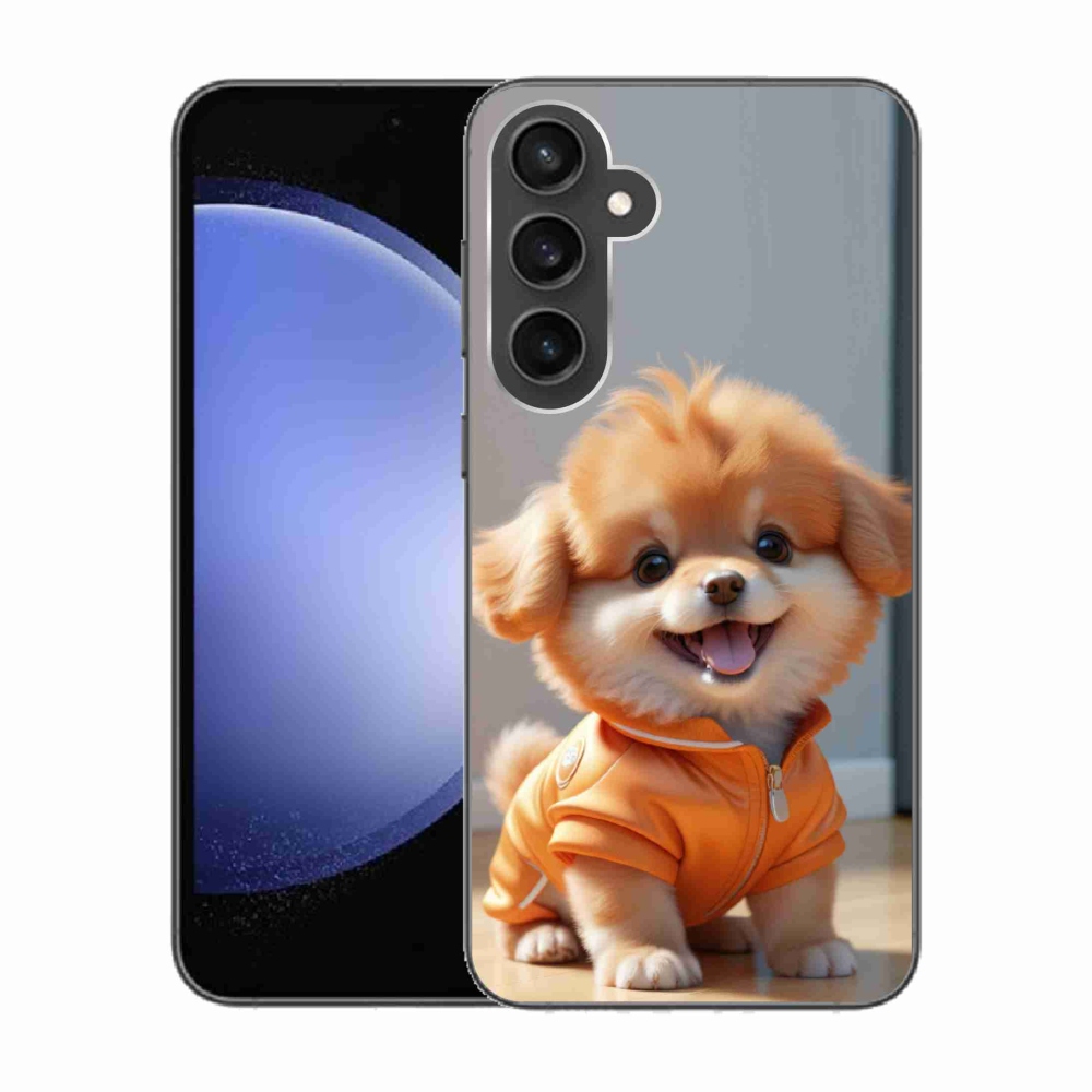 Zselés borítás mmCase Samsung Galaxy S23 FE készülékhez - aranyos pomerániai pulóverben