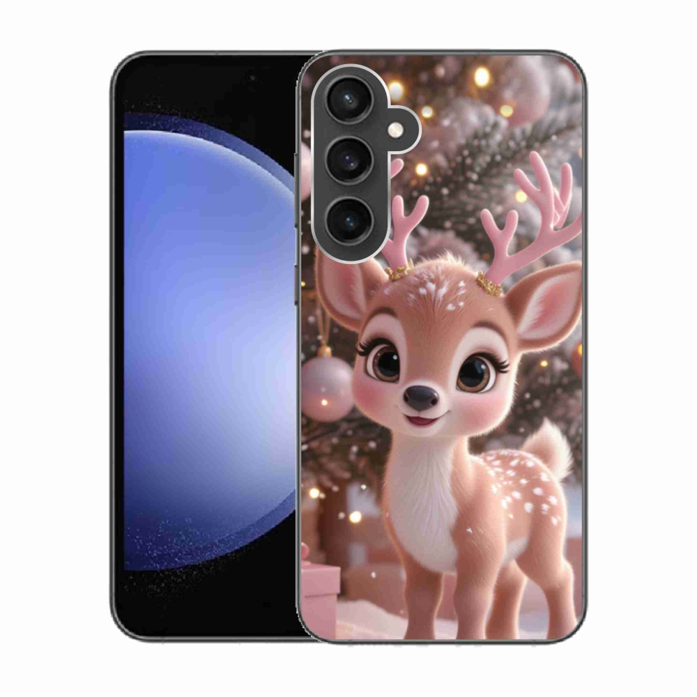 Gél borítás mmCase Samsung Galaxy S23 FE készülékhez - aranyos rénszarvas