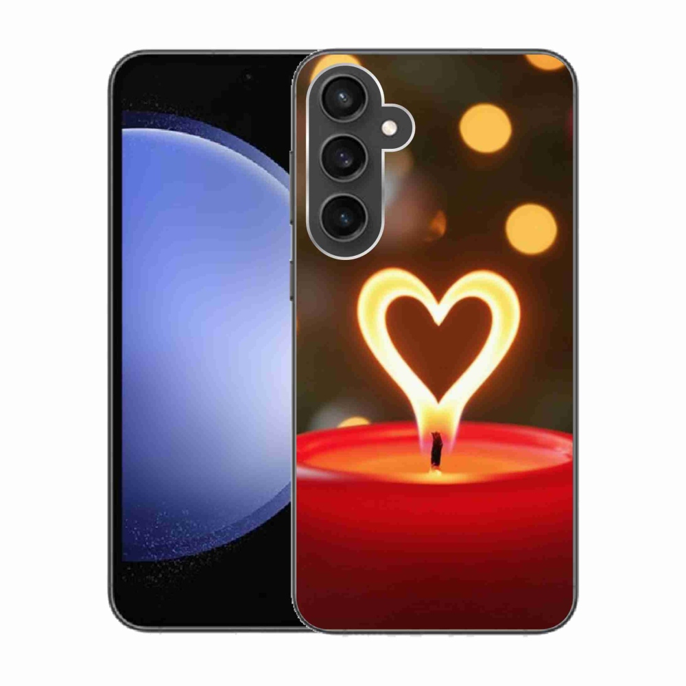 Zselés borítás mmCase Samsung Galaxy S23 FE - láng szíve Samsung Galaxy S23 FE számára