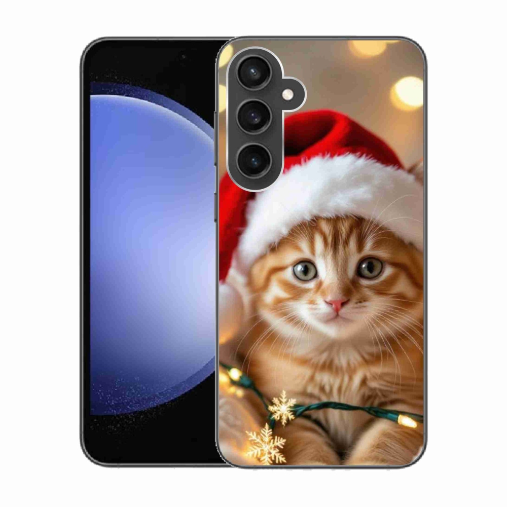Gél borítás mmCase Samsung Galaxy S23 FE készülékhez - Karácsonyi cica