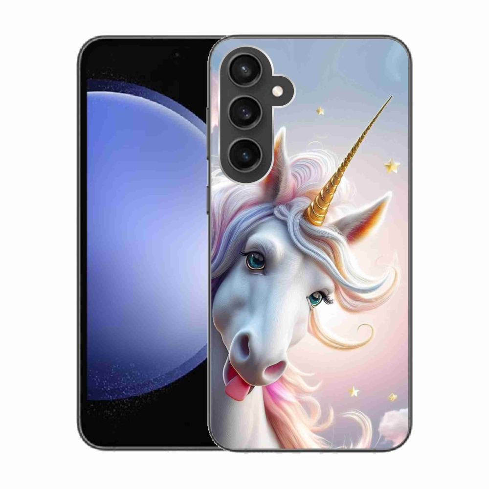 Zselés borítás mmCase Samsung Galaxy S23 FE - vidám egyszarvúhoz
