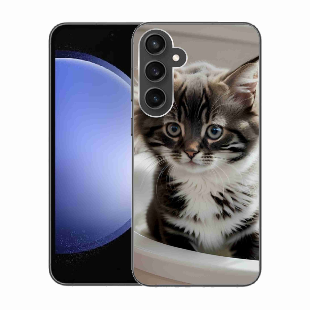 Gél borítás mmCase Samsung Galaxy S23 FE készülékhez - kíváncsi cica