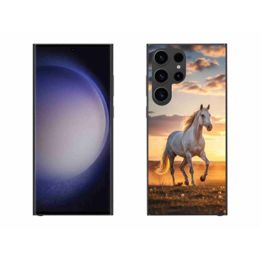 Gél borítás mmCase Samsung Galaxy S23 Ultra 5G - futó fehér ló 2