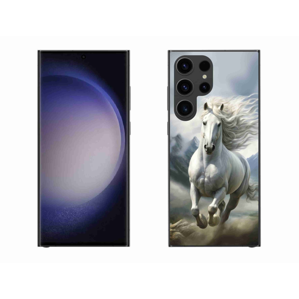 Gél borítás mmCase Samsung Galaxy S23 Ultra 5G - futó fehér ló 3