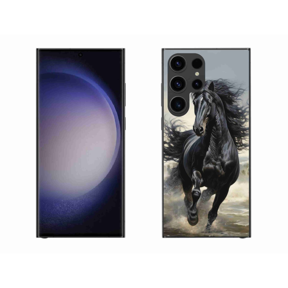 Gél borítás mmCase Samsung Galaxy S23 Ultra 5G - fekete futó ló