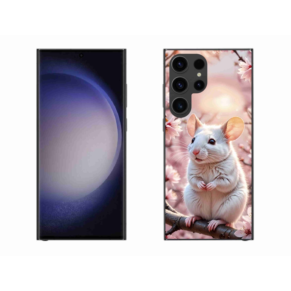Zselés borítás mmCase Samsung Galaxy S23 Ultra 5G - fehér egér az ágon