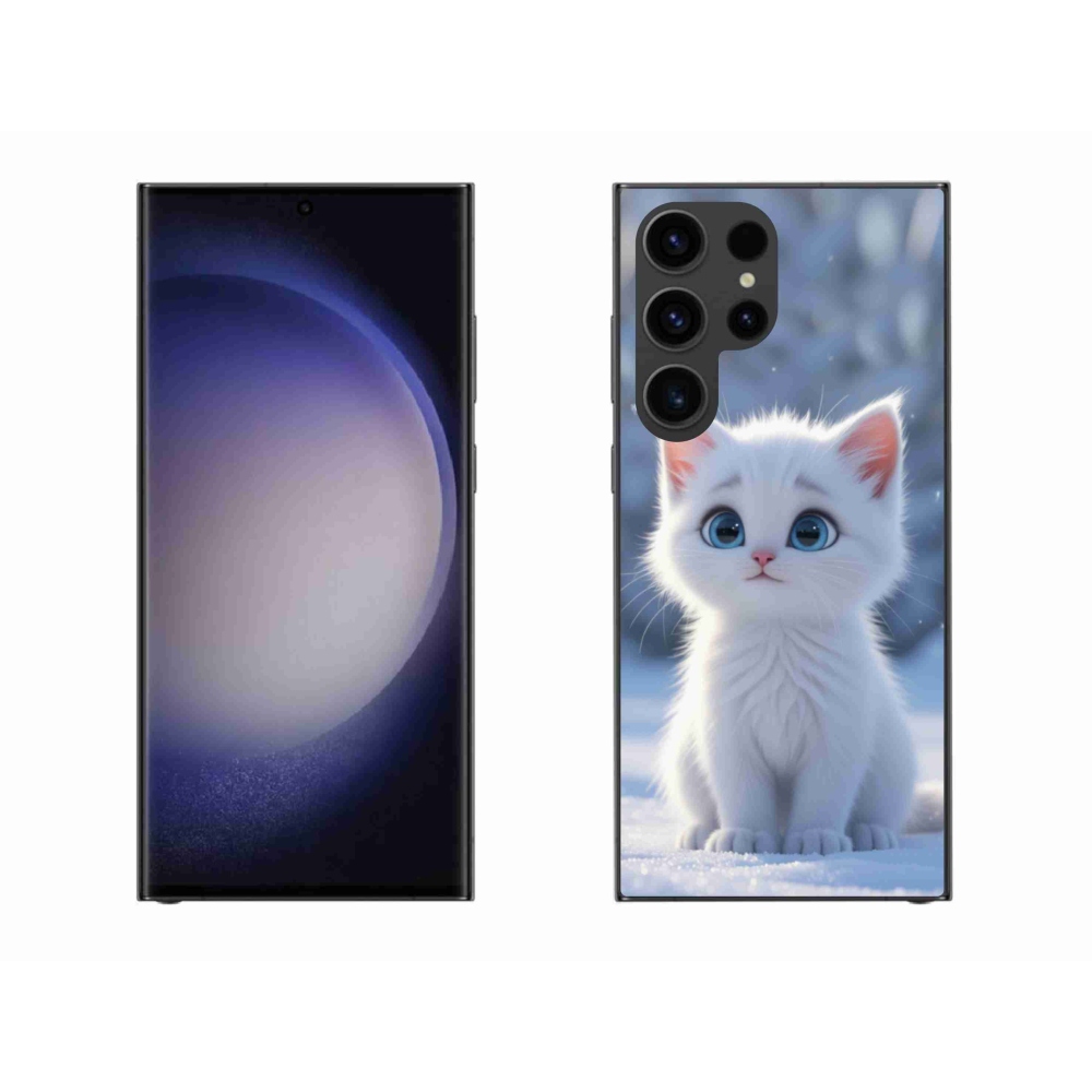 Gél védőhuzat mmCase Samsung Galaxy S23 Ultra 5G - fehér cica 3