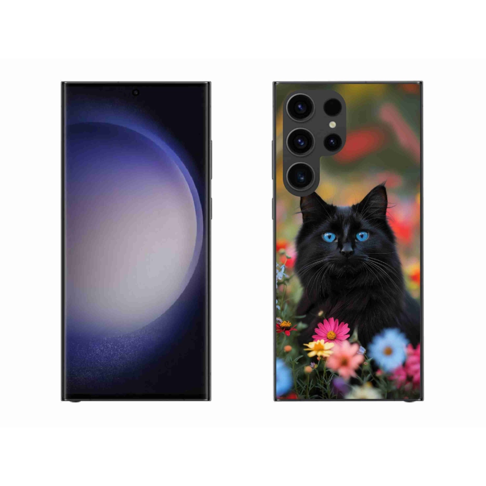 Gél védőhuzat mmCase Samsung Galaxy S23 Ultra 5G - fekete cica 4